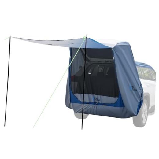 SUV Tailgate Tent with Big Awning, Water Resistant Medium-Standard Grey Blue