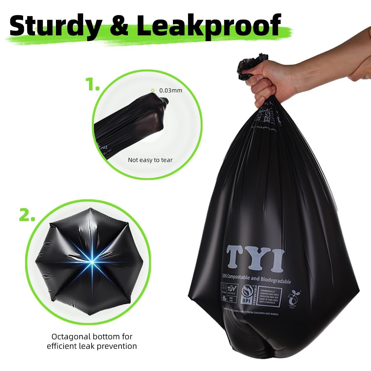 Portable Toilet Bags for Camping, 20 Count Toilet Bags, 8 Gallon, 30 Liter, 1…