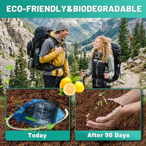 Portable Toilet Gel, Poo Powder for Portable Toilet, Camping 25Powder+29Bags