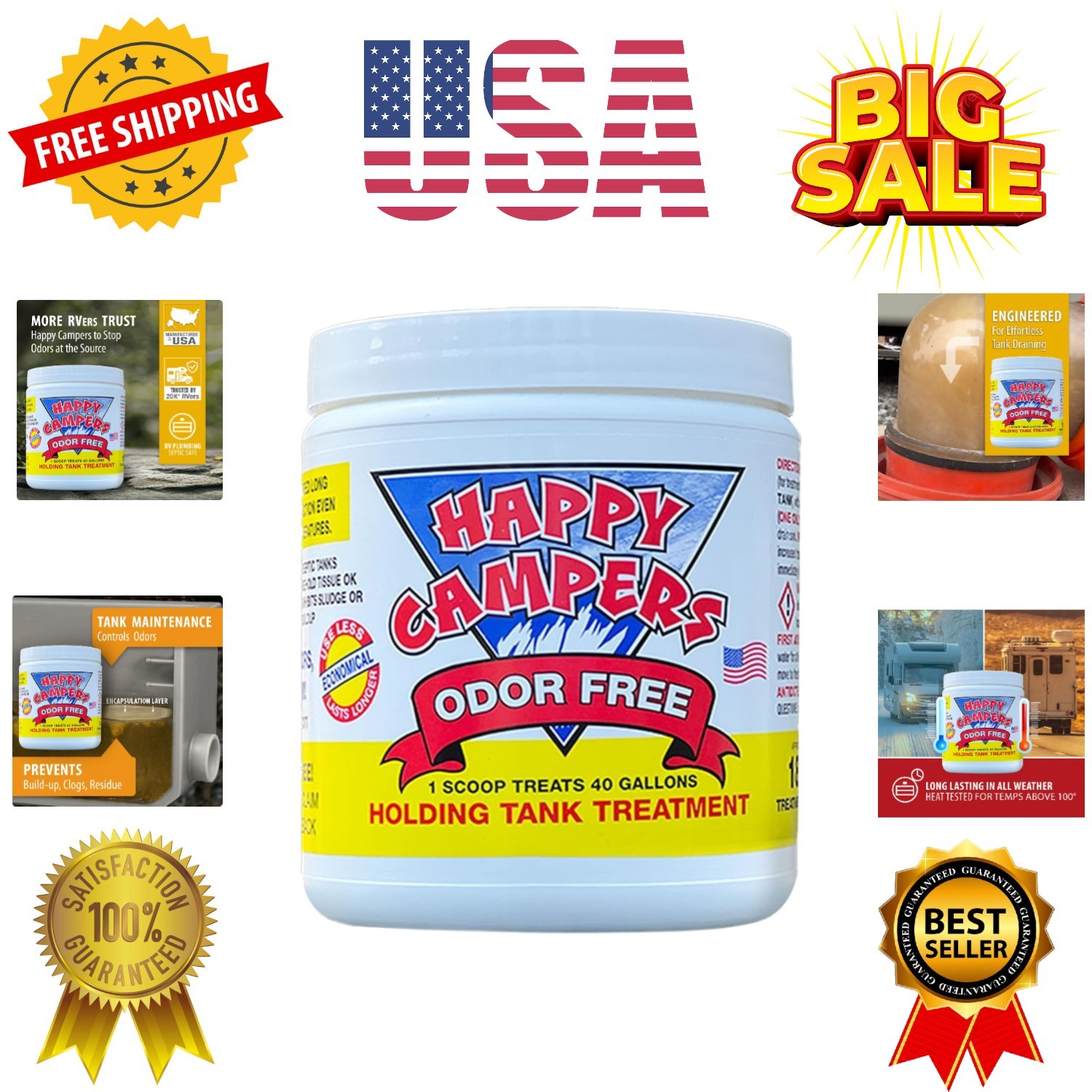 RV Toilet Treatment – Powerful Odor Control, Long-Lasting RV Tank Treatment -…