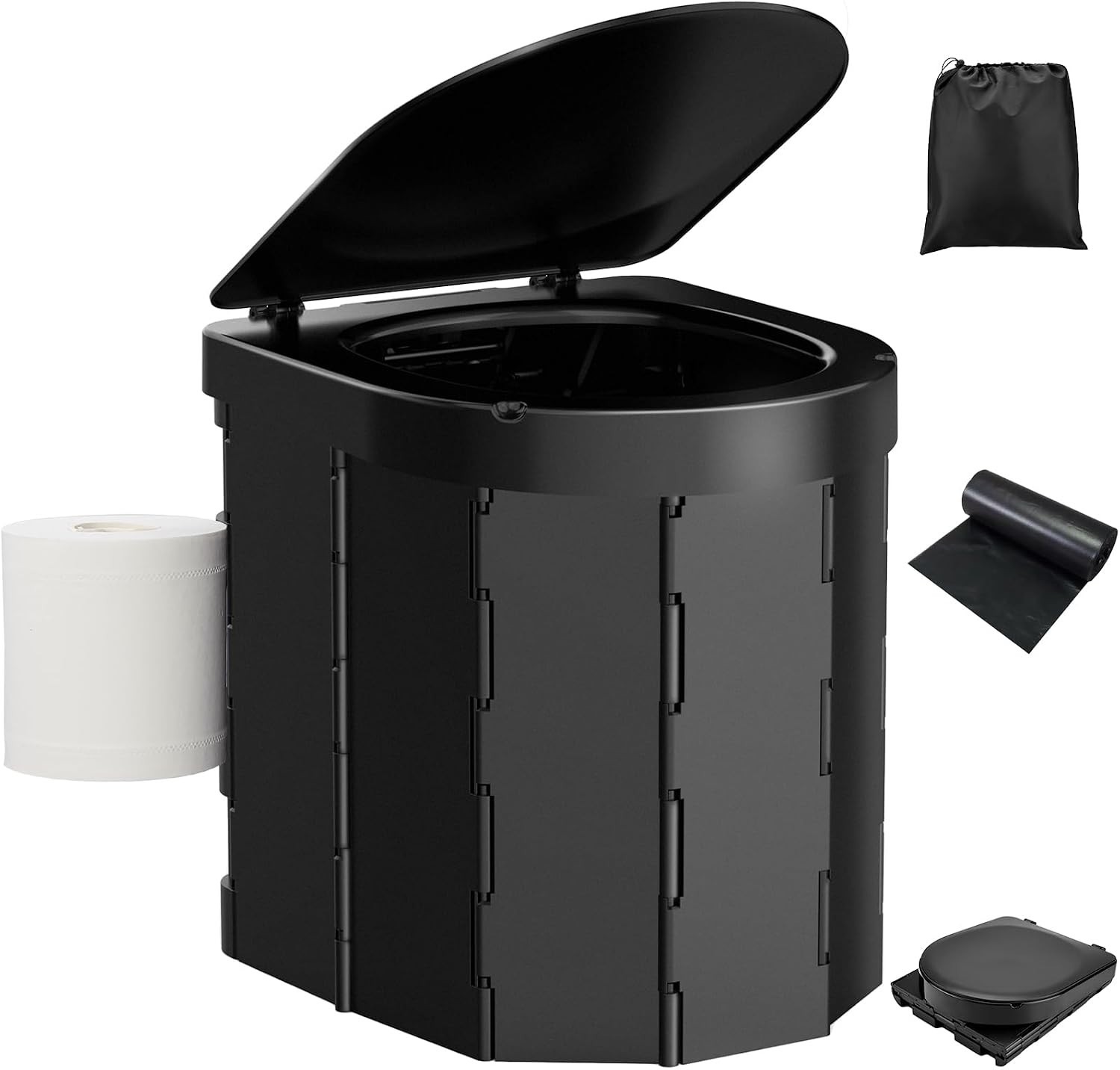 Durable Folding Toilet Portable Camping Travel Adult Waterproof Stool Liner Bag