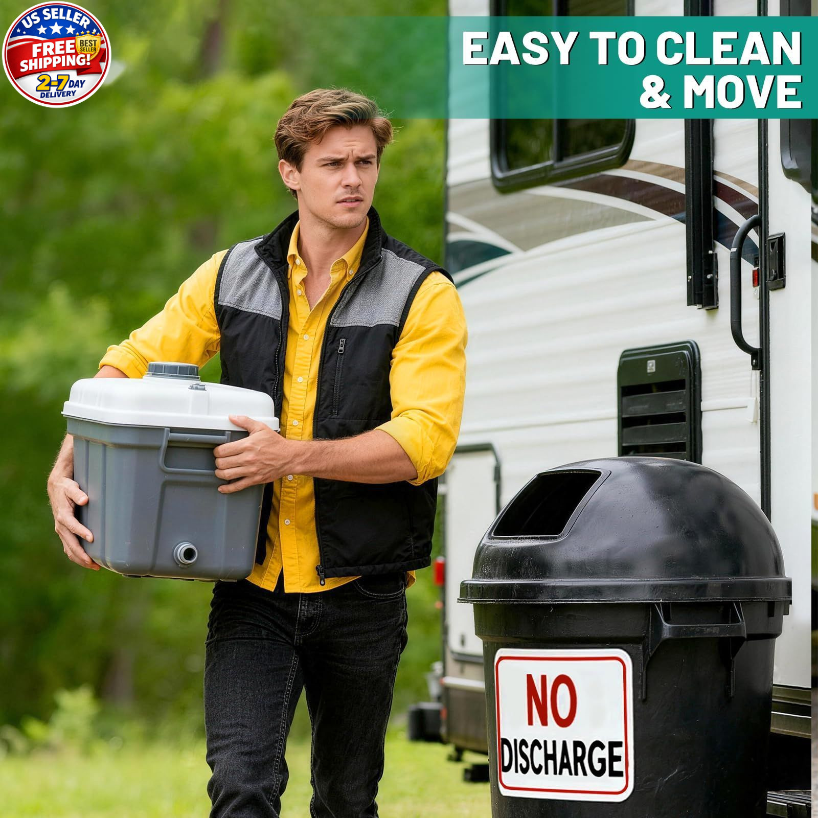 Poo Powder for Portable Toilet Gel Powder, Camping Toilet Gel | Lemon Scent Pee