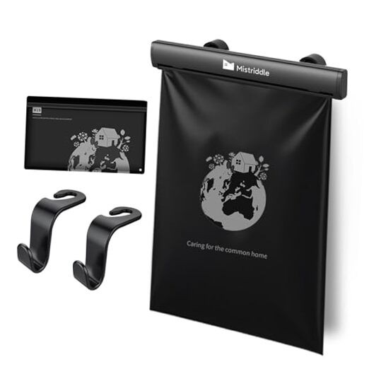 Aluminum Alloy Headrest Trash Bag Holder – 25 Disposable Car Trash Bags