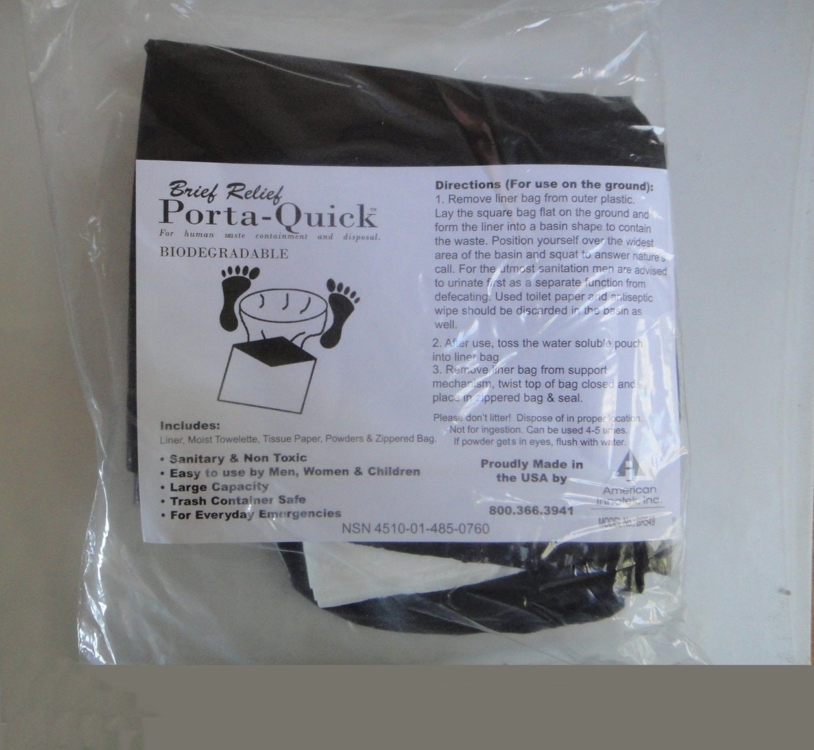 WASTE DISPOSAL KITS***QTY. of 5***Camping/Hunting/Anytime!!