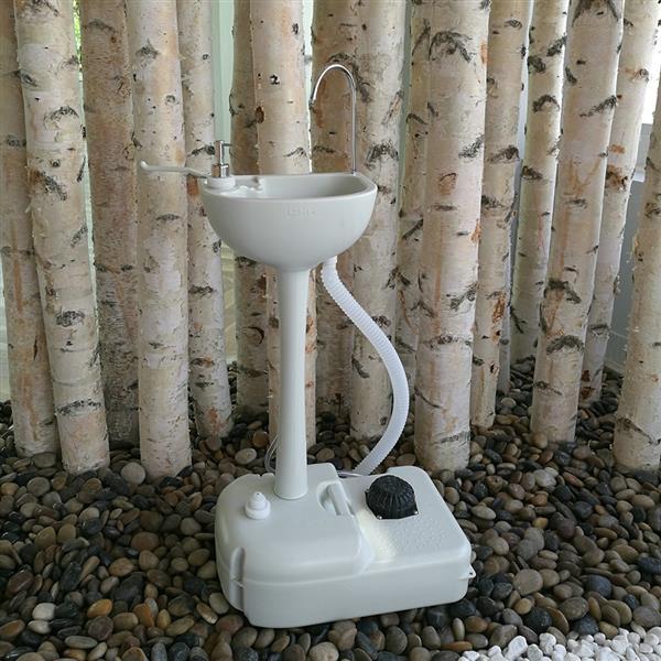 Portable toilet with sink and hand washing station – Camping WC with 20L flush