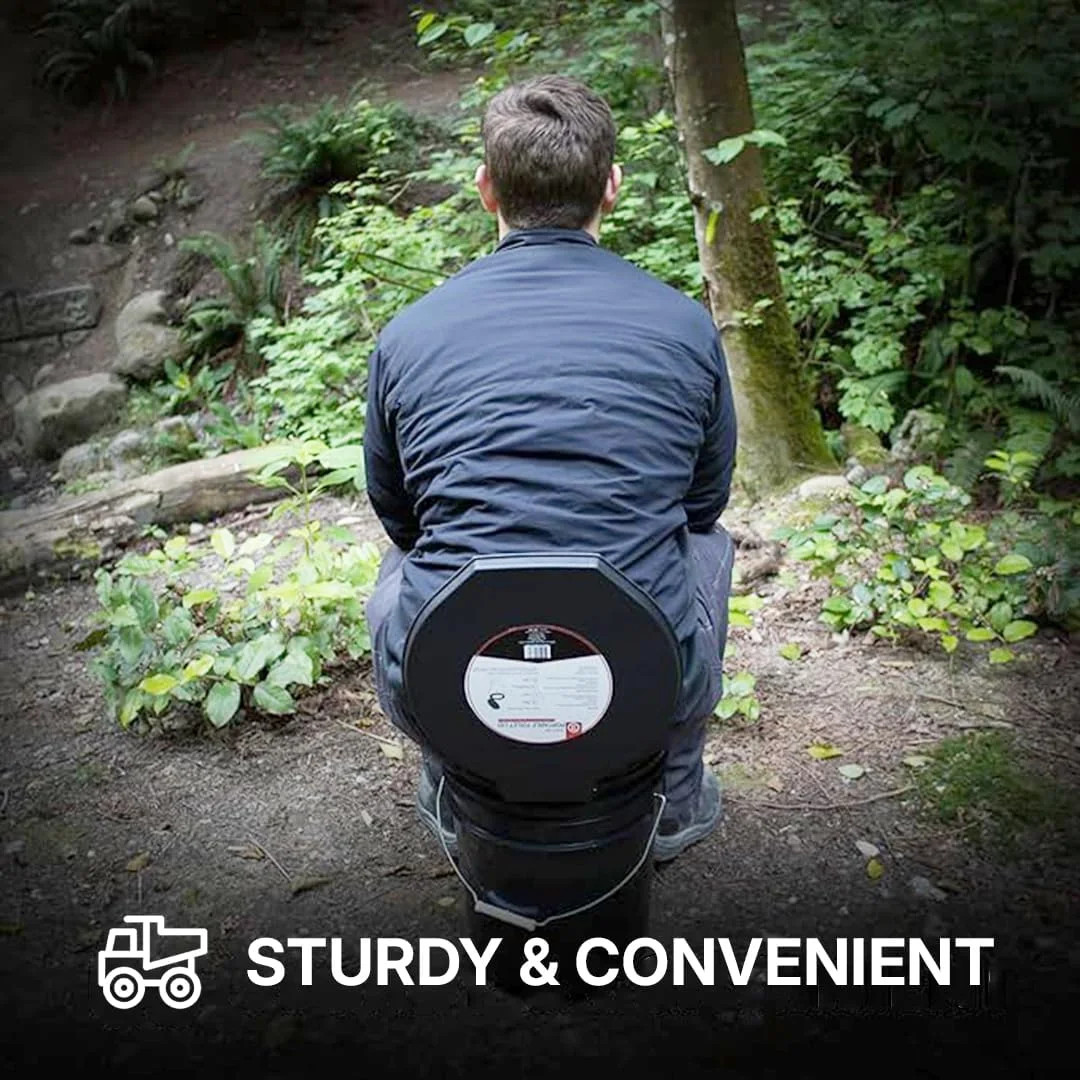 72 HRS Premium Portable Camping Toilet Seat with Lid for 5 Gallon Buckets, Outdo