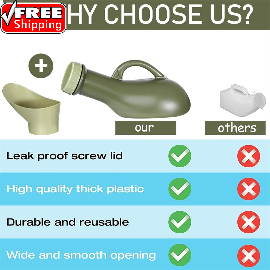 Urinal Travel Toilet Urinal Bottles with Funnel Pee Bottle Urinals Unisex Portab