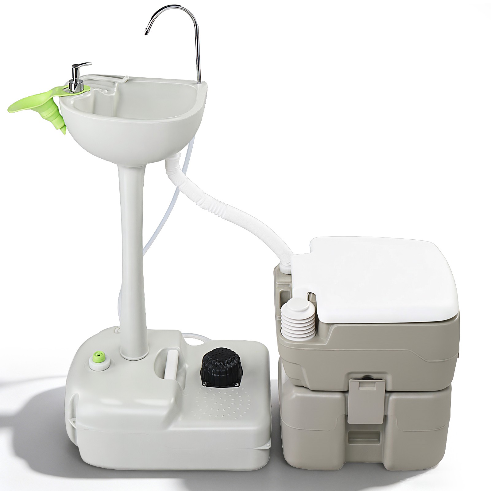 Portable Hand Sink Toilet Combo Outdoor Camping Wash Station Pump HDPE RV Boat