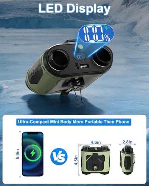 Portable Waist Fan, 4-in-1 Dual Motor Belt Clip Fan with 100-Speed Fresh green