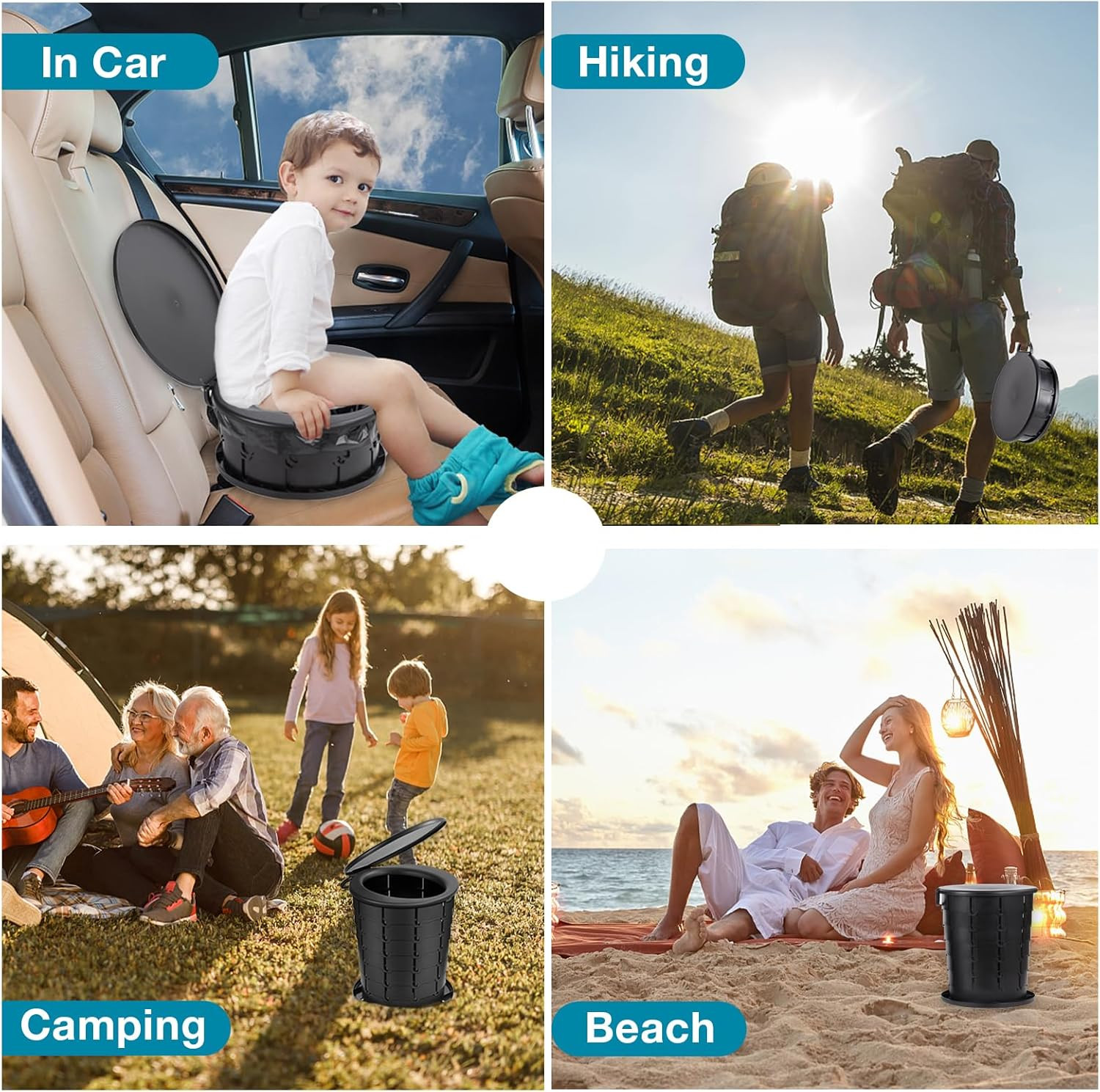 Upgrade Retractable Portable Toilet Travel Toilet Adjustable Height Camping Toil