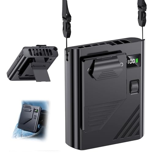 5 in 1 Portable Waist Fan 1-100 Speed Neck fan AI Rechargeable 16H Black