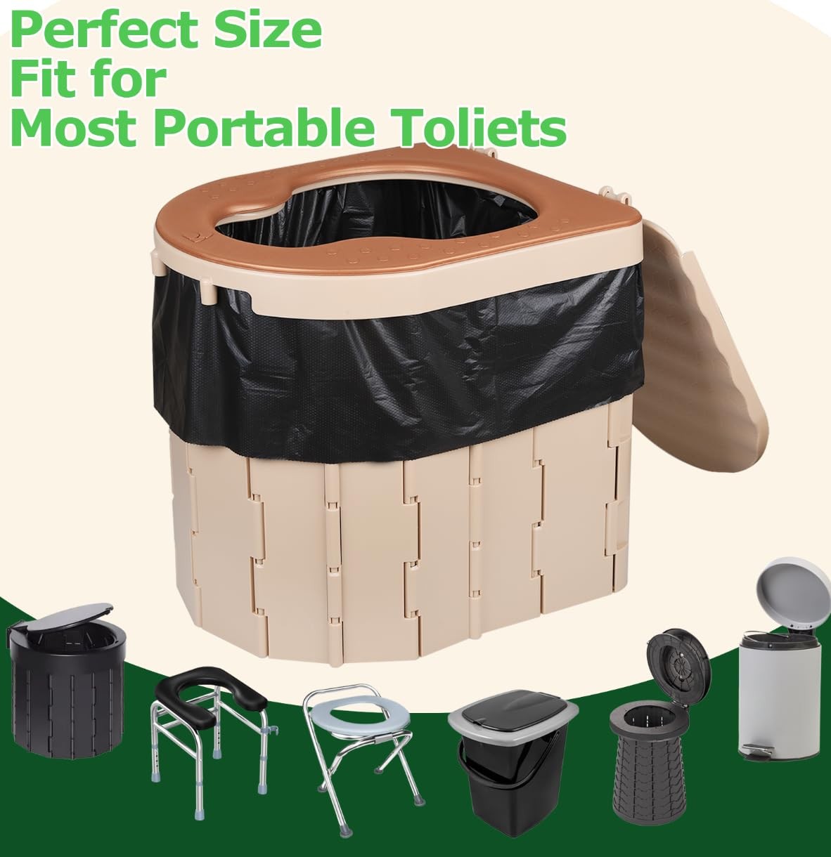 40 PACK 1.5Mils Portable Toilet Bags, 8 Gal Camping Toilet Bags for Portable …