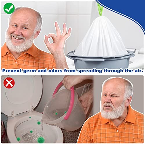 Kovevo 60 Pack Commode Liners with Absorbent Pads, 60 Bedside Commode Liners