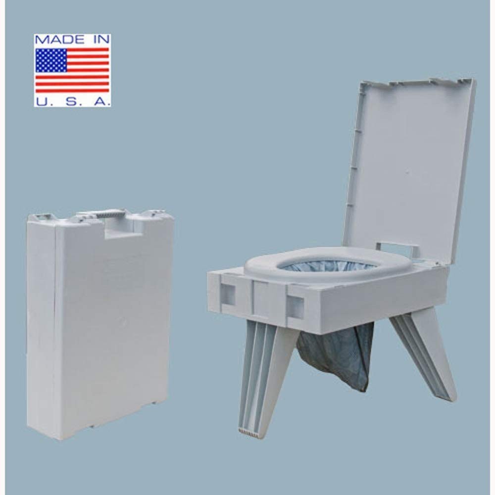 Portable Camping Toilet – Complete Kit for Camping, Hunting, Fishing – 3 Bonus K