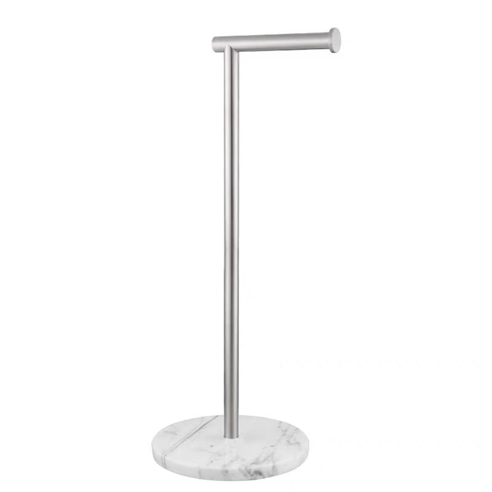 Toilet Paper Holder Free Standing with Natural Marble Base, 26″ Height Floor Fre