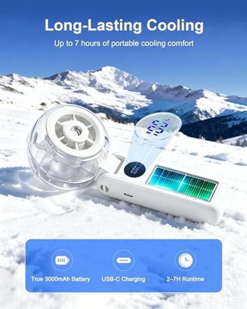 Personal Misting Fan, 1-100 Variable Speeds Portable Handheld Fan with White
