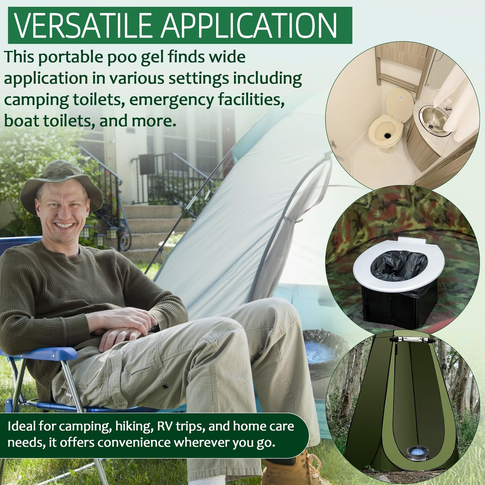 30pcs Portable Toilet Absorbent Gel with 40pcs 6 Gallon Camping Toilets Bags,…