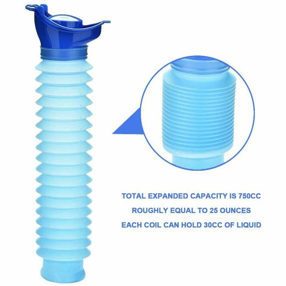 2 Pcs Portable Urinal Male Female Emergency Travel Camping Toilet Pee Bottle Kit