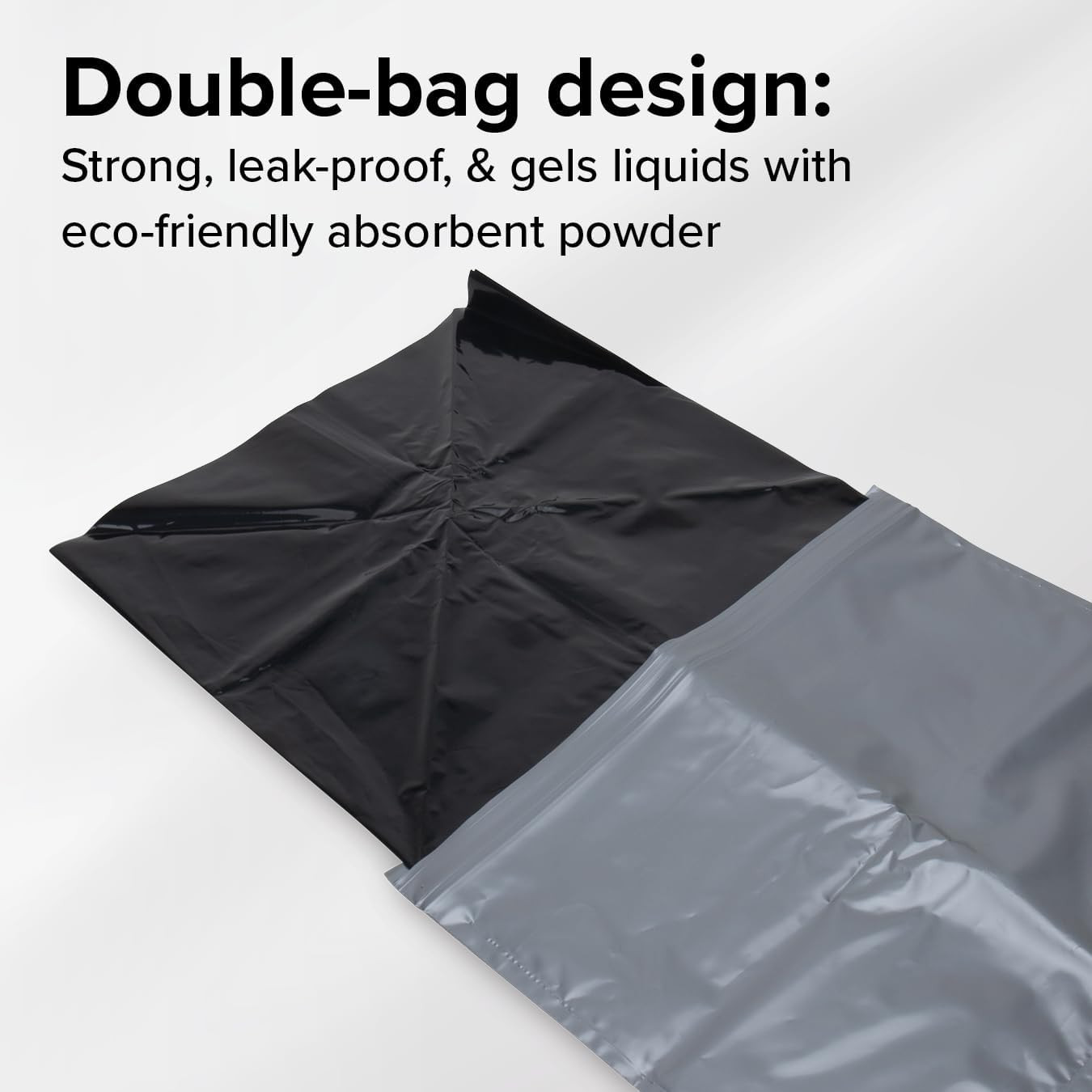 Toilet Waste Bags – Durable Double Bag Design Is Leak-Proof – Inner Bag Gels Any