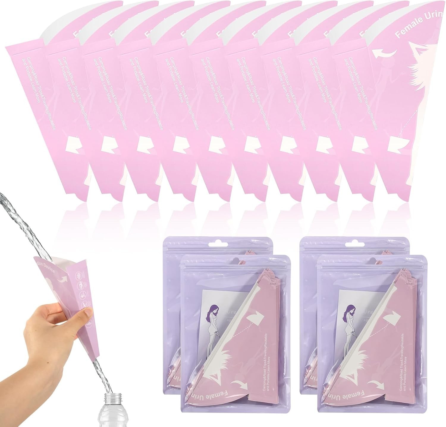 40pcs Pee Funnel for Women Disposable Female Urination Device, Womens Urinal…