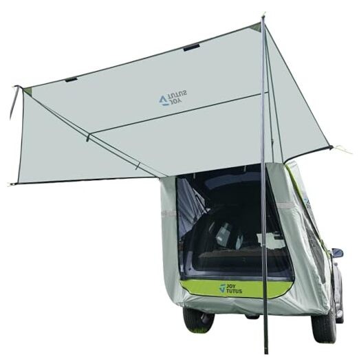SUV Tailgate Tent with Three Sides Awning and Poles, Water Resistant SUV