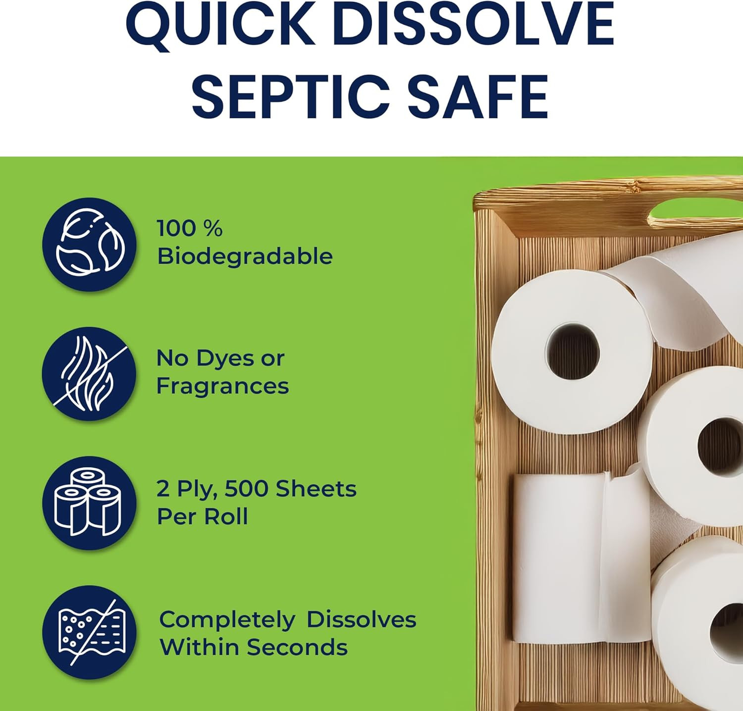 Septic Tank Safe Toilet Tissue for Campers and Rvs Biodegradable Marine Toilet P