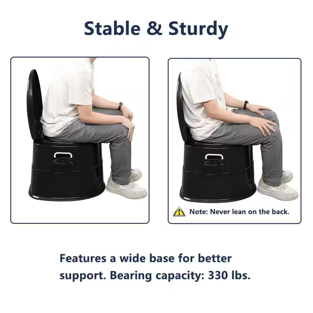 Portable Toilet, Indoor Outdoor Commode with Detachable Inner Bucket and Removab