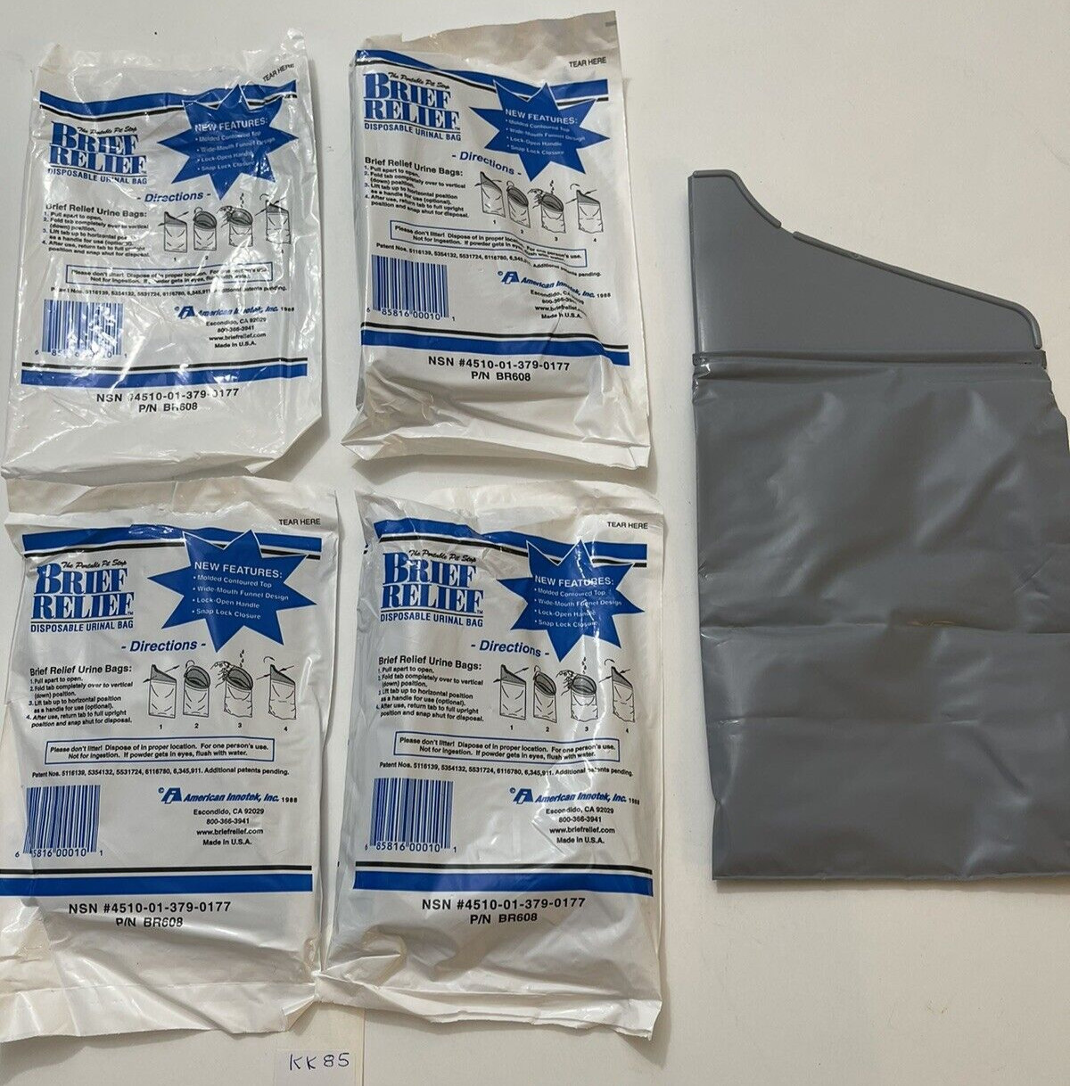 NEW 10 IN 1 PACKS Brief Relief Disposable Urinal Bags (KK#85)
