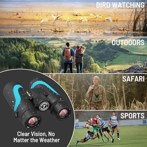 15×55 UHD Binoculars for Adults High Powered with Phone Adapter – Large Blue