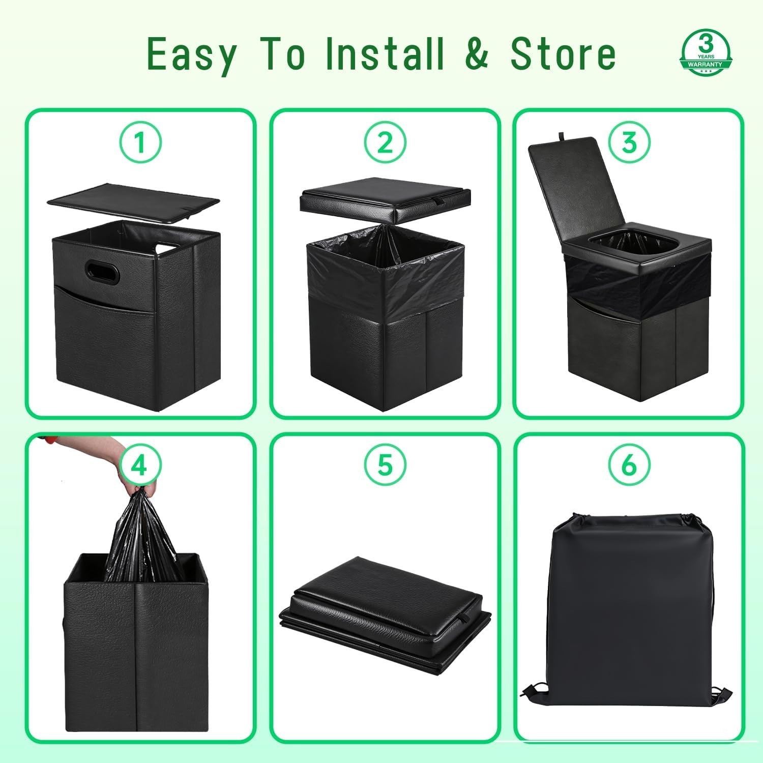 Panmout 16.5″ XL Portable Toilet for Camping, Foldable Travel Toilet for Adults