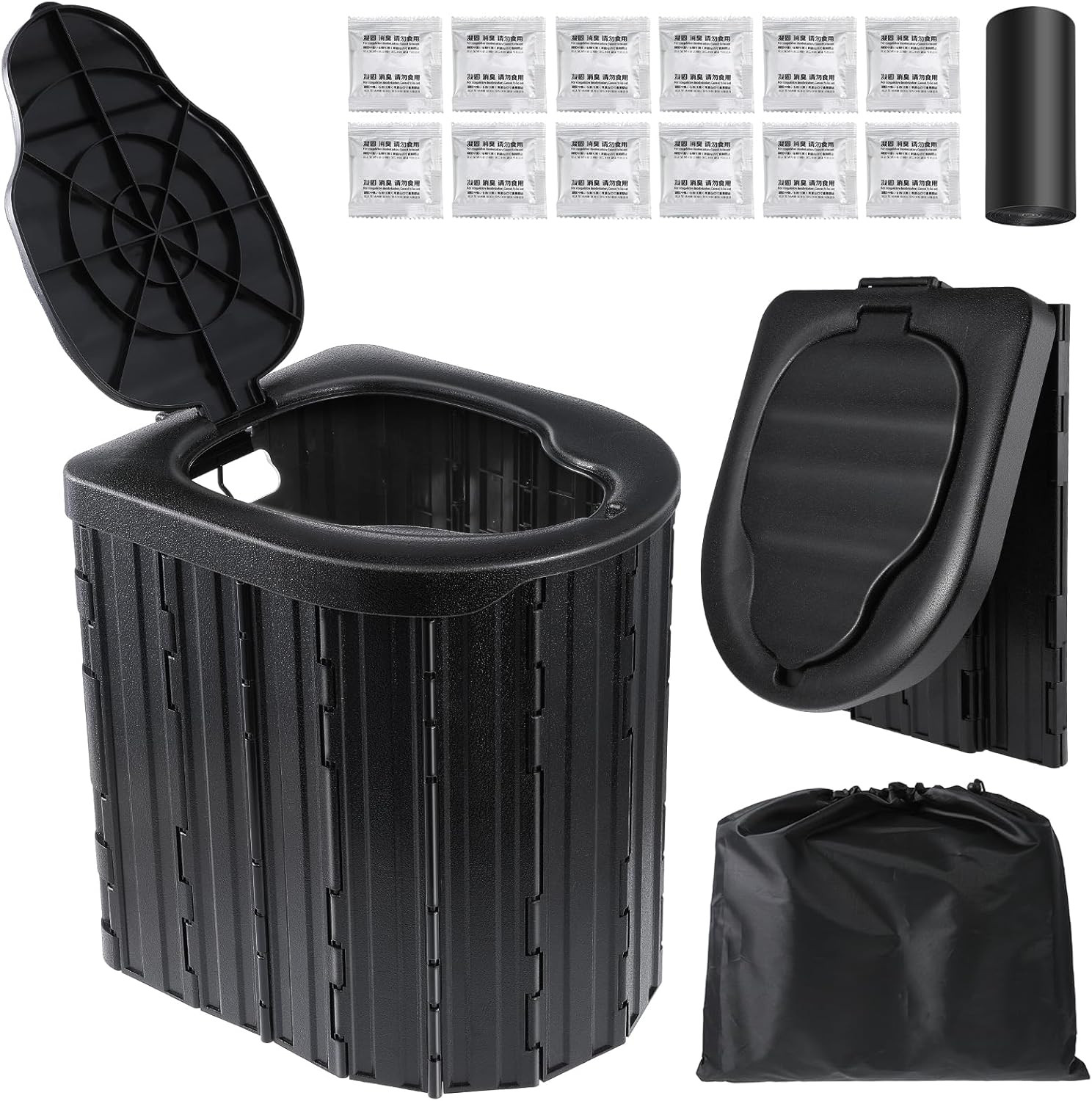Camping Toilet, Portable Toilet for Adults, Camp Toilet with Handbag, Travel Pot