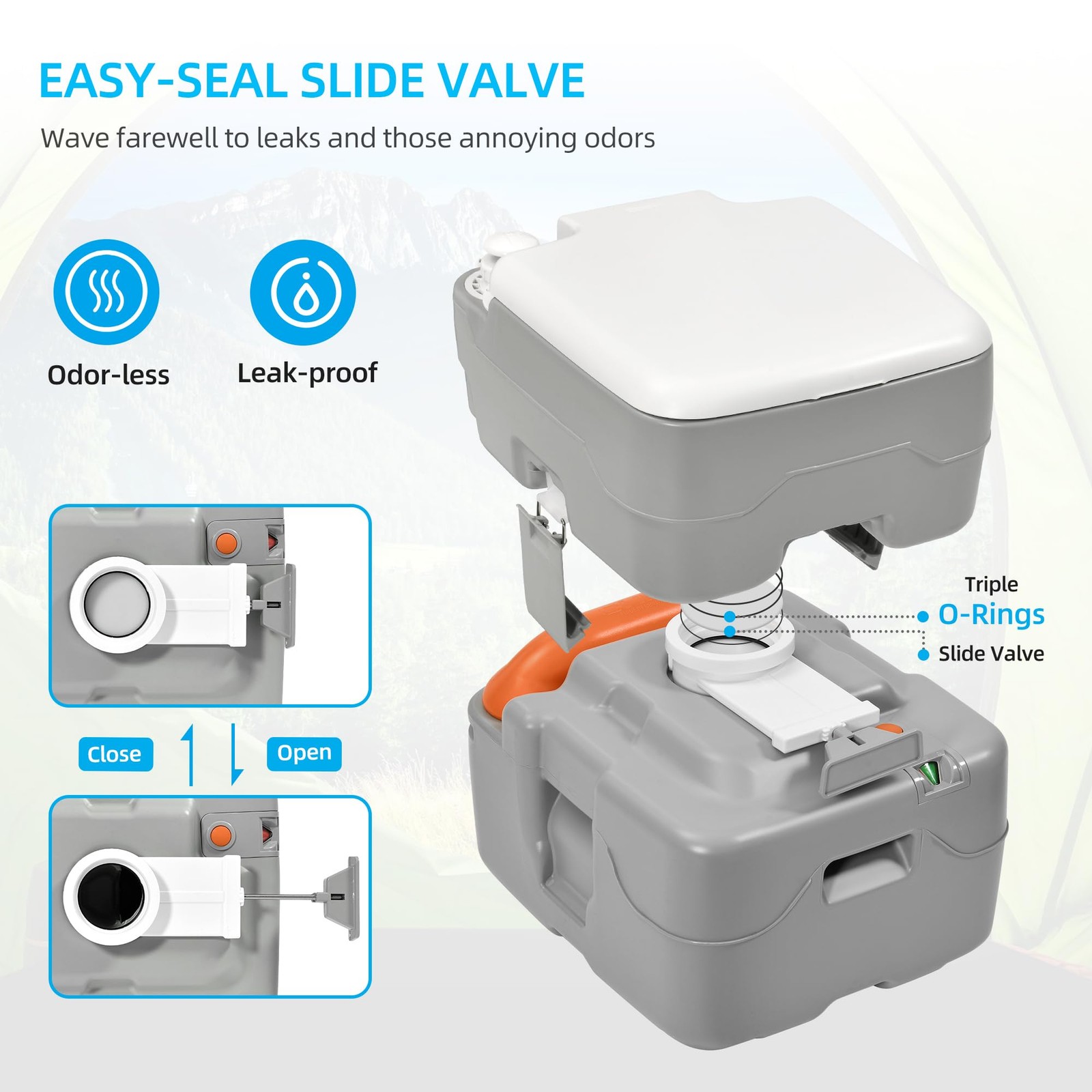 YITAHOME Portable Toilet Camping Porta Potty 5.8 Gallon with Hand Sprayer and…