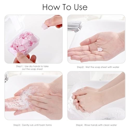 300pcs Portable Hand Washing Soap Sheets, Scented Mini Soap Sheets, Mix