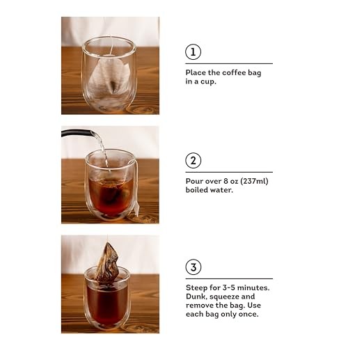Mondo Single Serve Coffee Bags (20 Cups) Variety Pack – Organic, Medium Roast