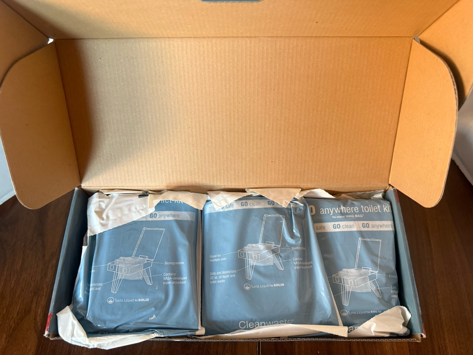 Cleanwaste GO Anywhere Toilet Waste Kits-12/Pack CASE NEW