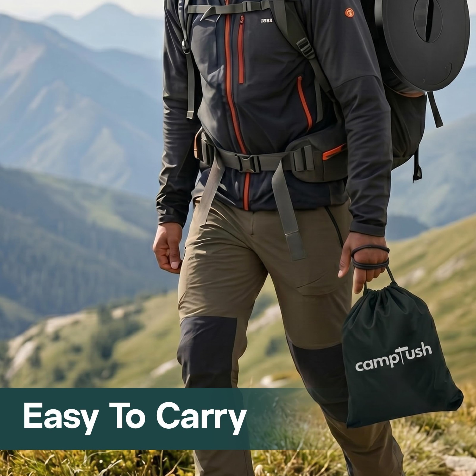 Portable Camping Toilet – 400 lbs Capacity | Foldable & Adjustable 13″ Height |