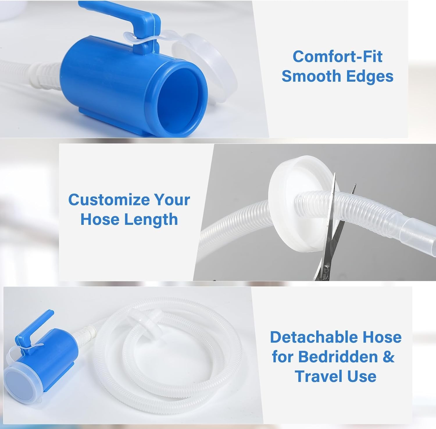 Female Urinal 2000ML Portable Pee Bottle Urinal for Women Hospital