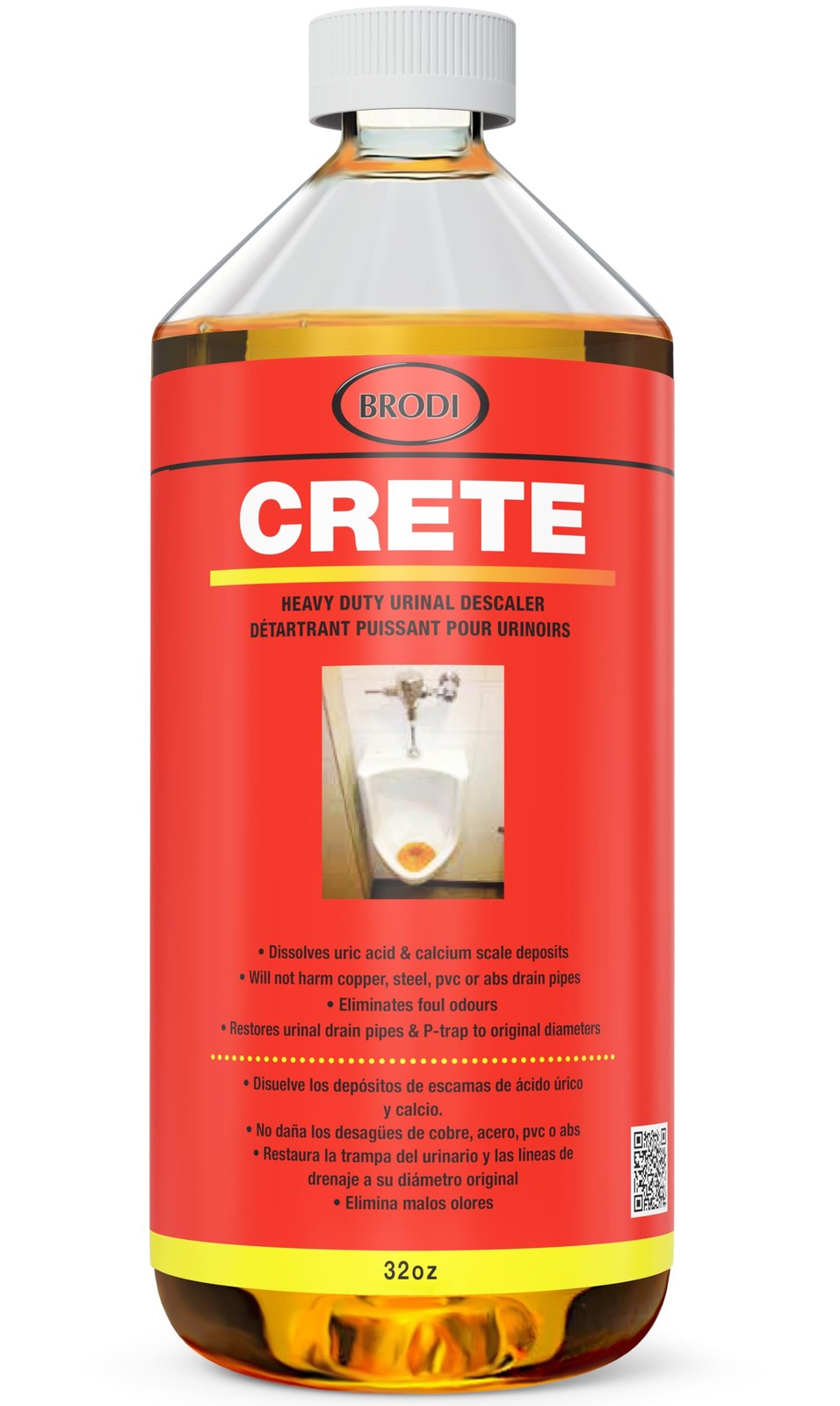 Brodi CRETE Urinal Drain Cleaner, Commercial Grade, Restores Pipes to Origina…