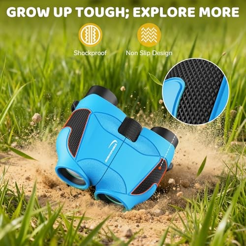 15×25 Compact Binoculars for Kids – Small Binoculars Lightweight with Blue