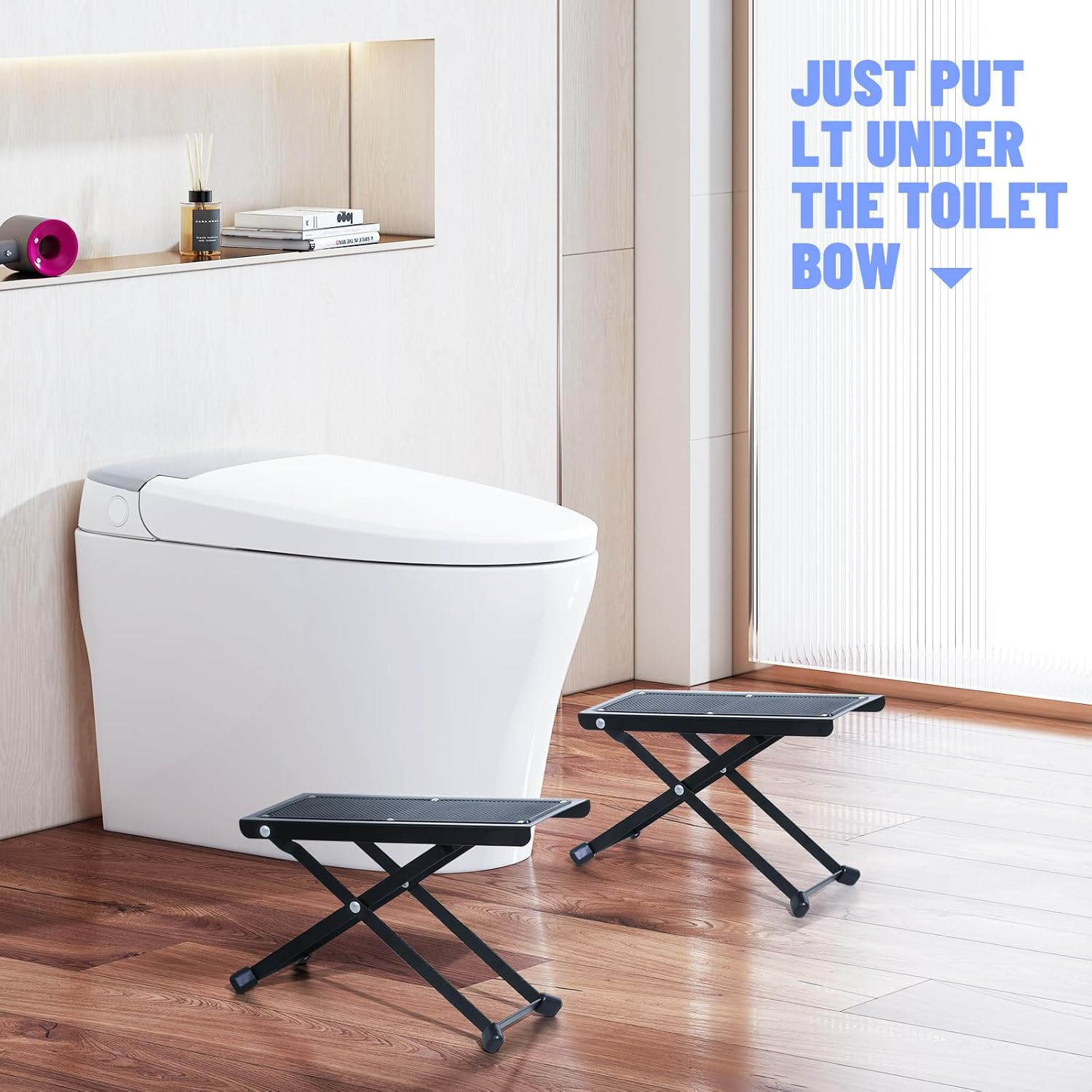 Foldable Toilet Stool – Portable Travel Poop Stool for Toilet, 7″ and 9″ Adju…