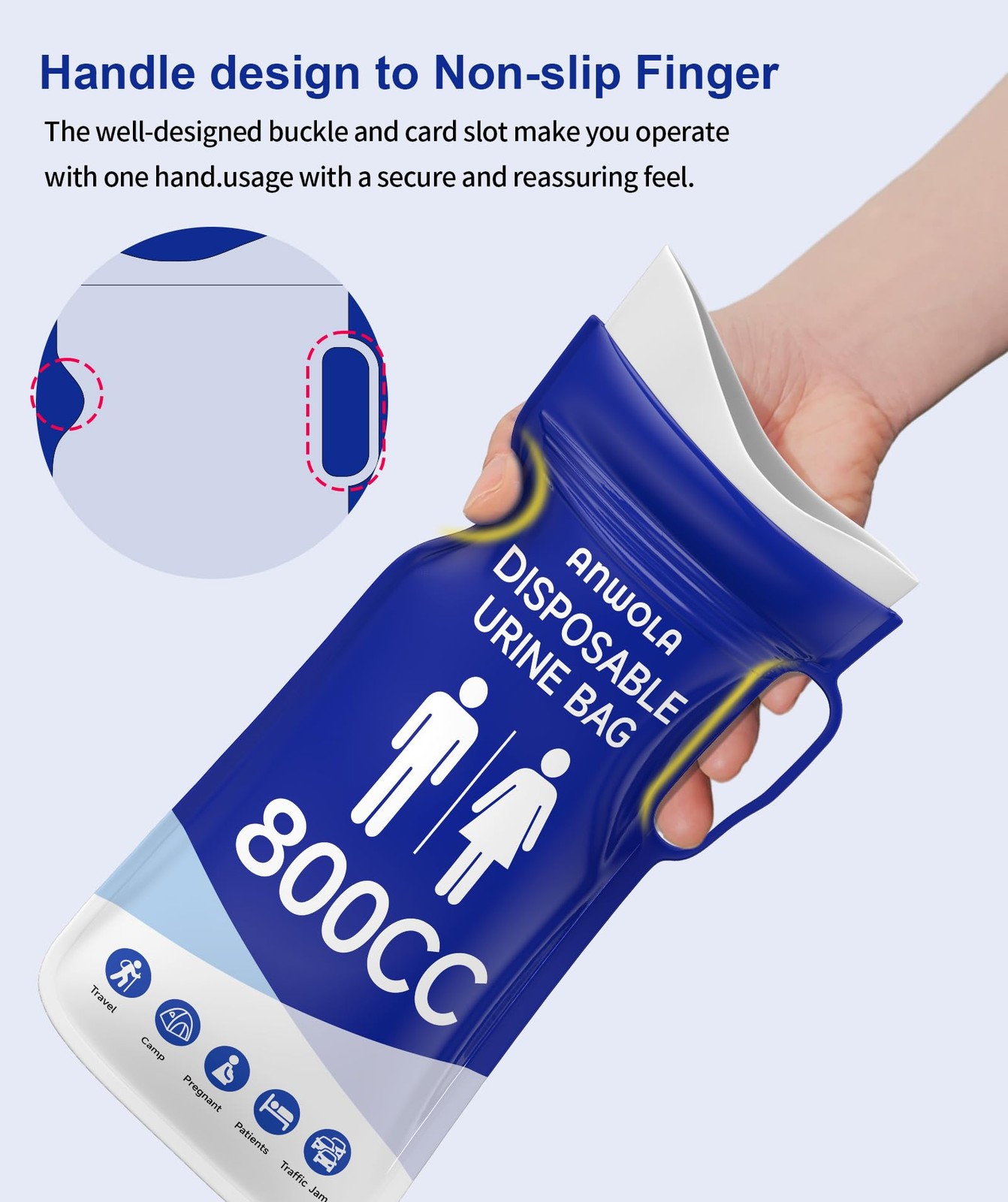 Portable Urine Bags 12 Pack 800ml Emergency Toilet for Travel Camping Hiking Car