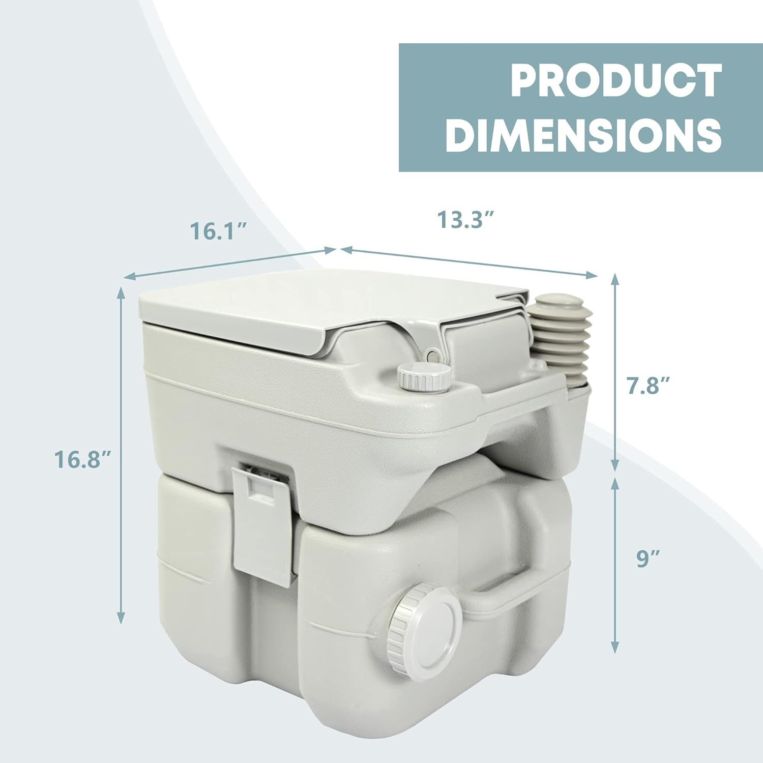 5.3 Gallon Porta Potty Travel Portable Camping Toilet for RV, Boating, Road Trip