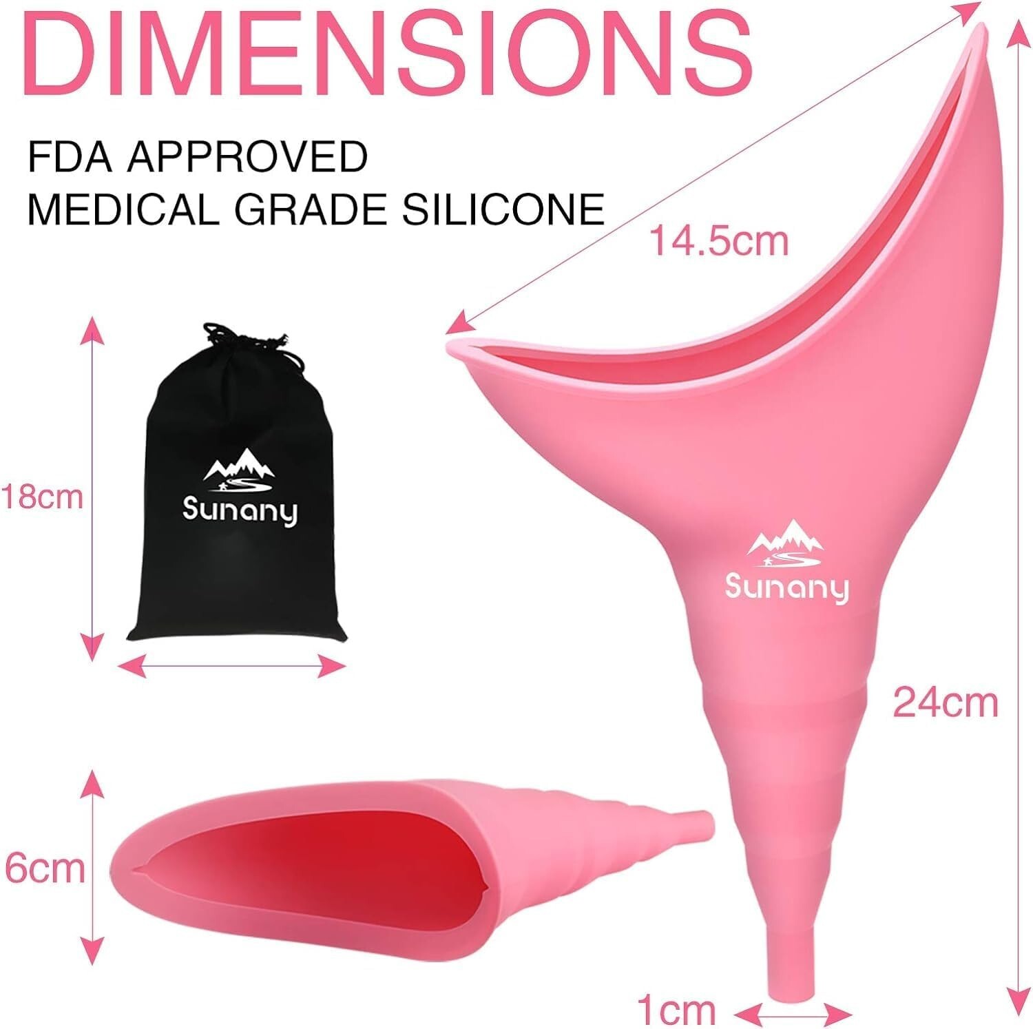 Lightweight Female Urinal with Drawstring Bag – Ideal for Outdoor Adventures