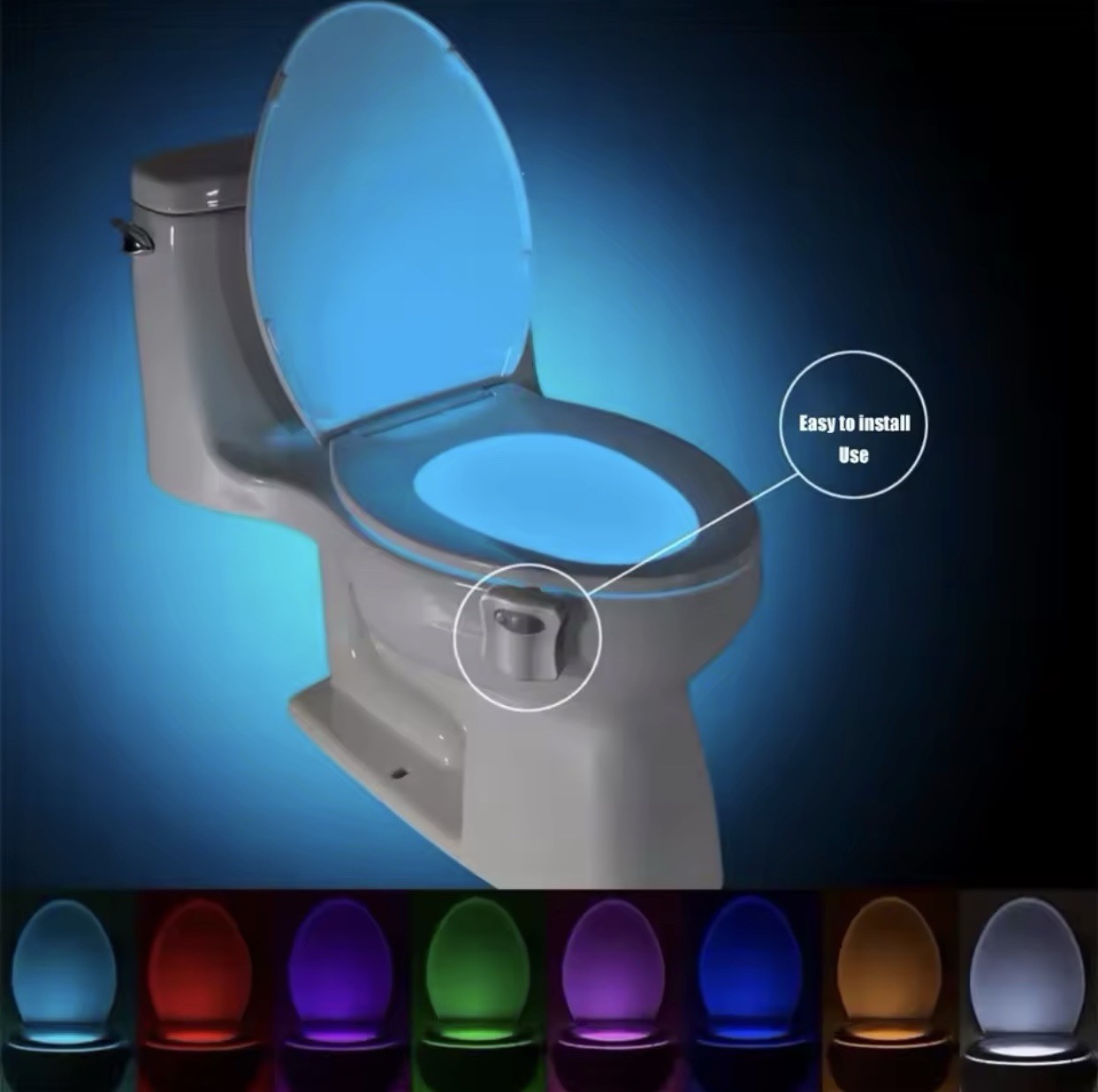 Zk30 Smart PIR Motion Sensor Toilet Seat Night Light 8/16 Colors Waterproof
