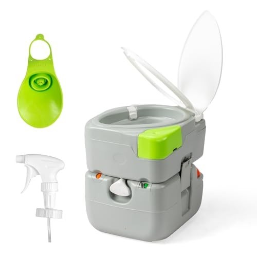 Portable Camping Toilet 5.8 Gallon Hand Spray Large Detachable Outdoor Boat RV
