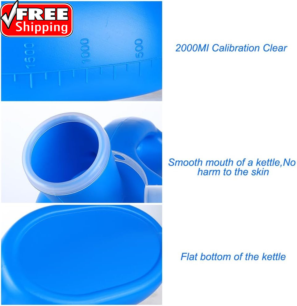Urinal Bottle Portable Urinals for Men Women Urine Bottle 2000Ml Mens Potty Spil