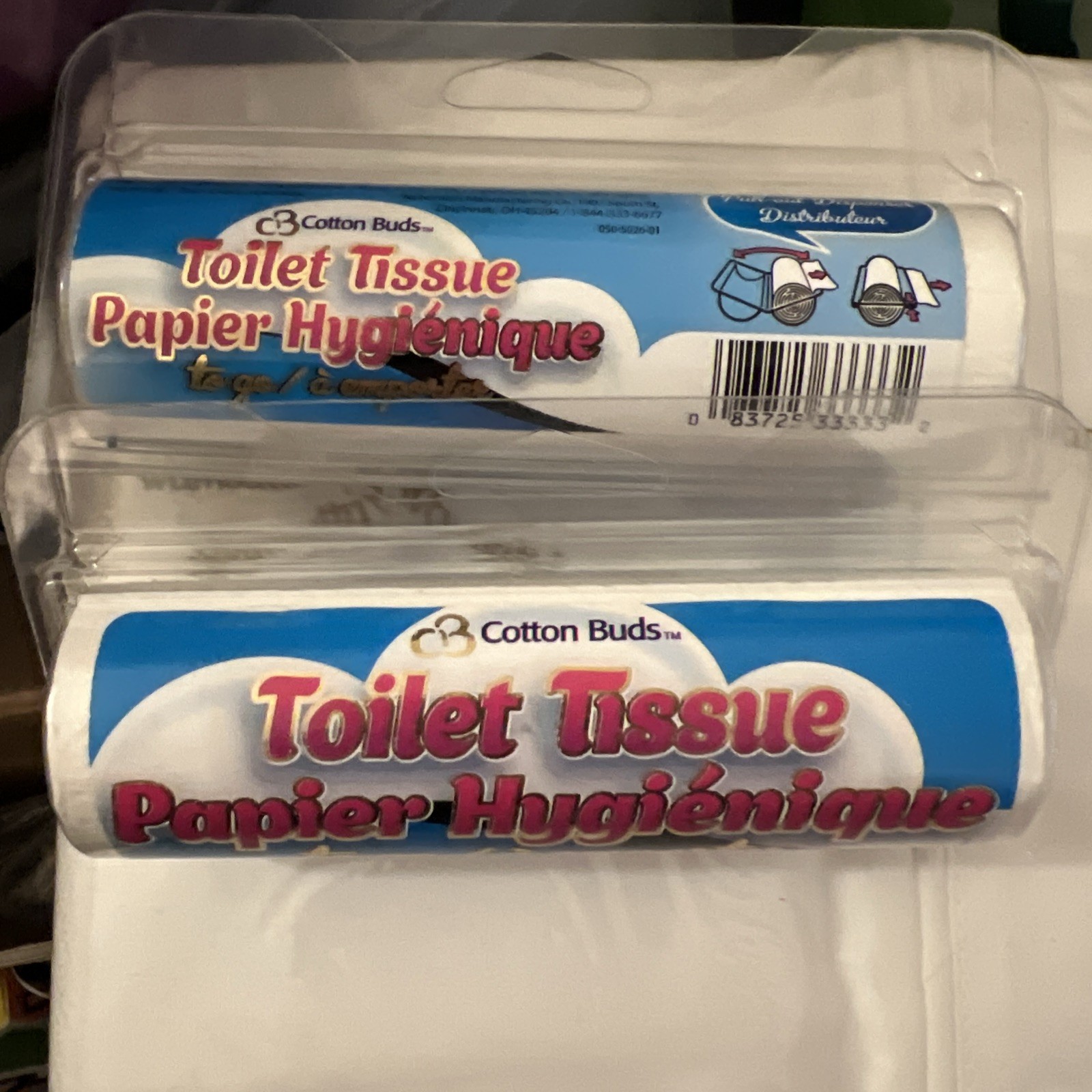 2 Packs Cotton Budd Toilet Tissue To Go-Pull Out Dispenser 75 Sheets -each Pack