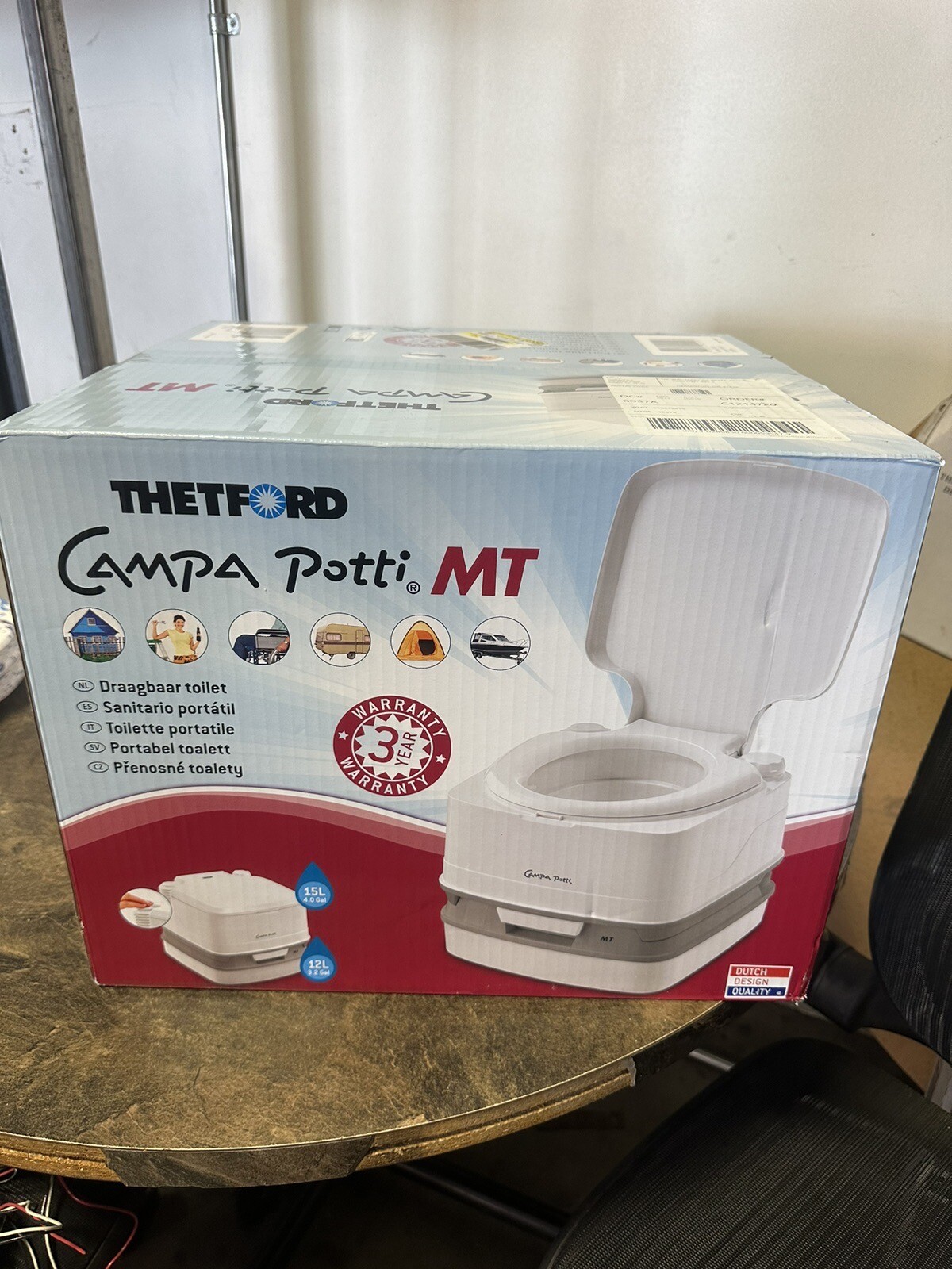 Thetford Campa Potti MT, 4 gal Portable Toilet, Length 16.5 x Width 15 inxHeight