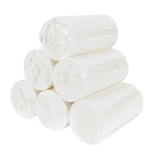 Portable Pack Travel Toilet Paper Rolls, Individually Wrapped for 6 White