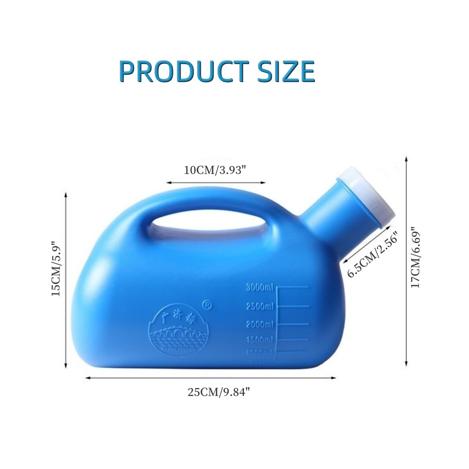3000ML Large Male Urinal Portable Mens Potty Pee Bottle Collector Travel Toil…